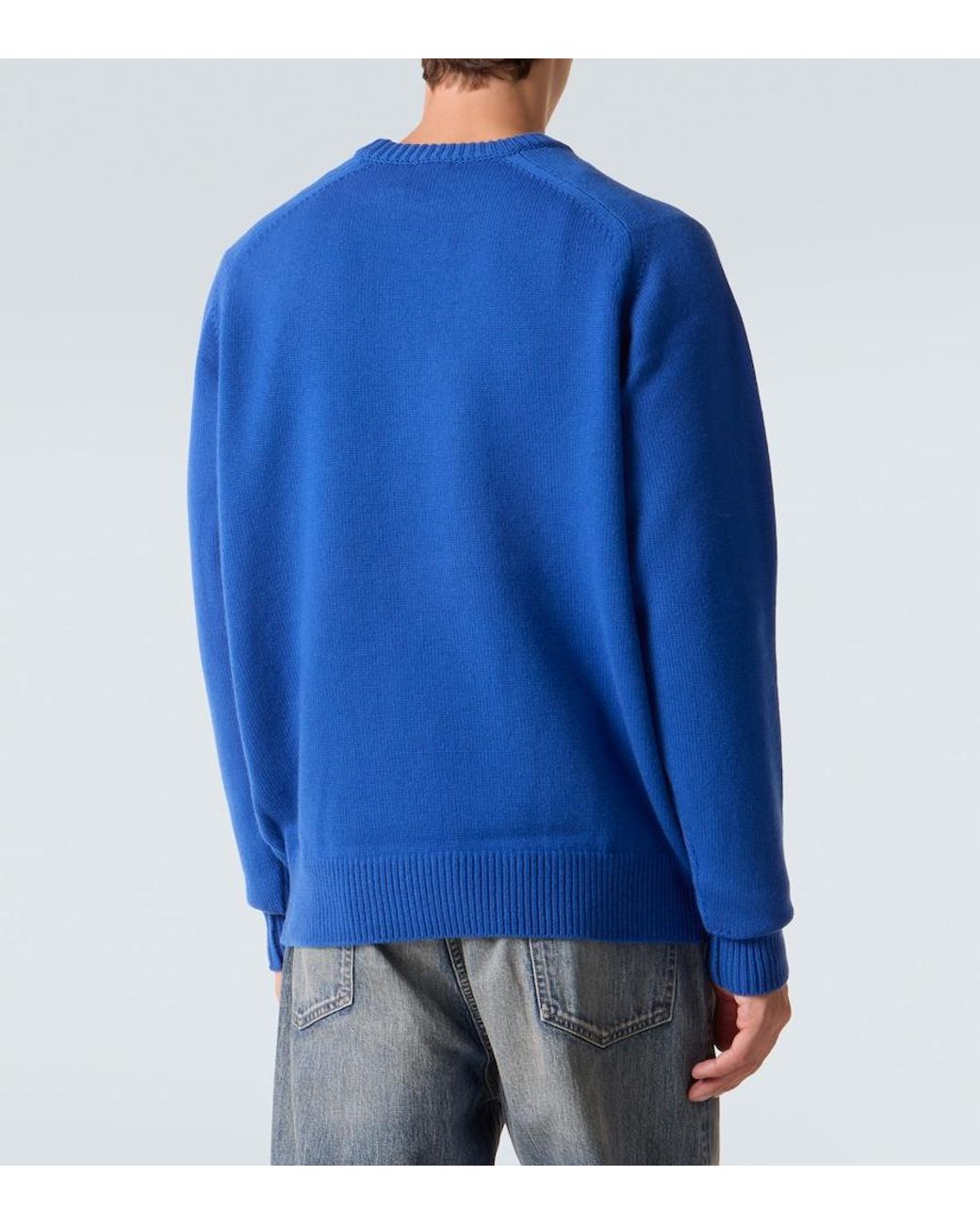 A.PRESSE Blue Wool Sweater for men