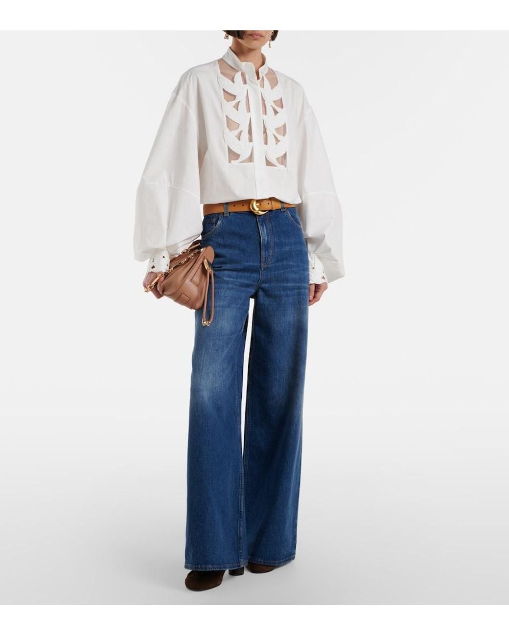 Zimmermann White Luna Applique Cotton Blouse