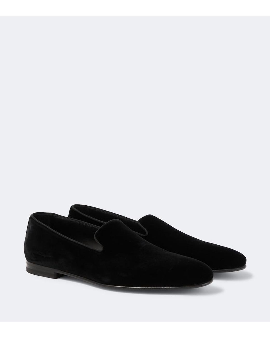 Manolo Blahnik Black Mario Velvet Loafers for men