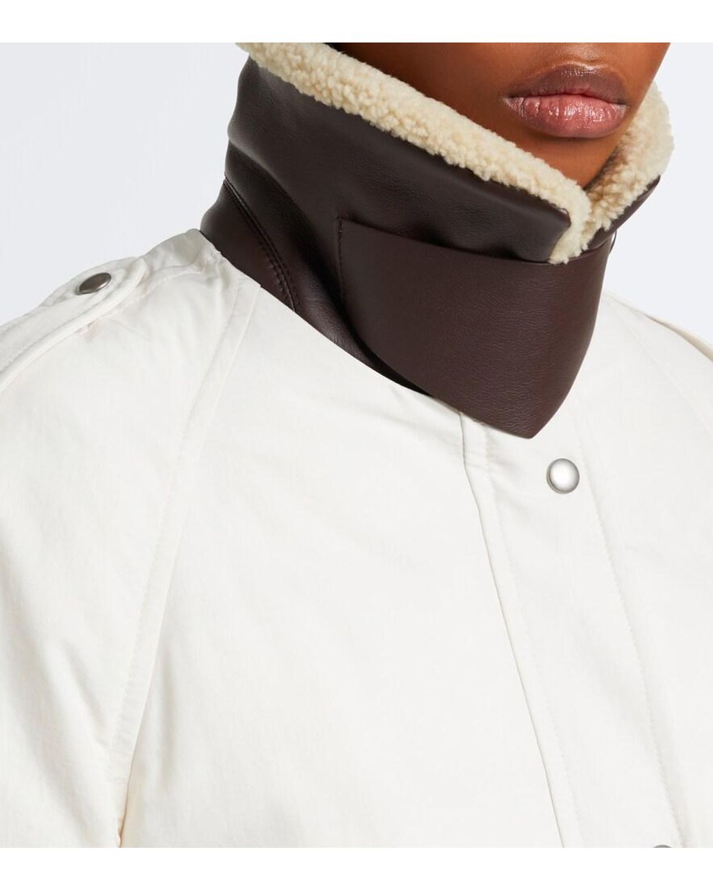 Loewe Natural Shearling-Trimmed Cotton-Blend Blouson Jacket