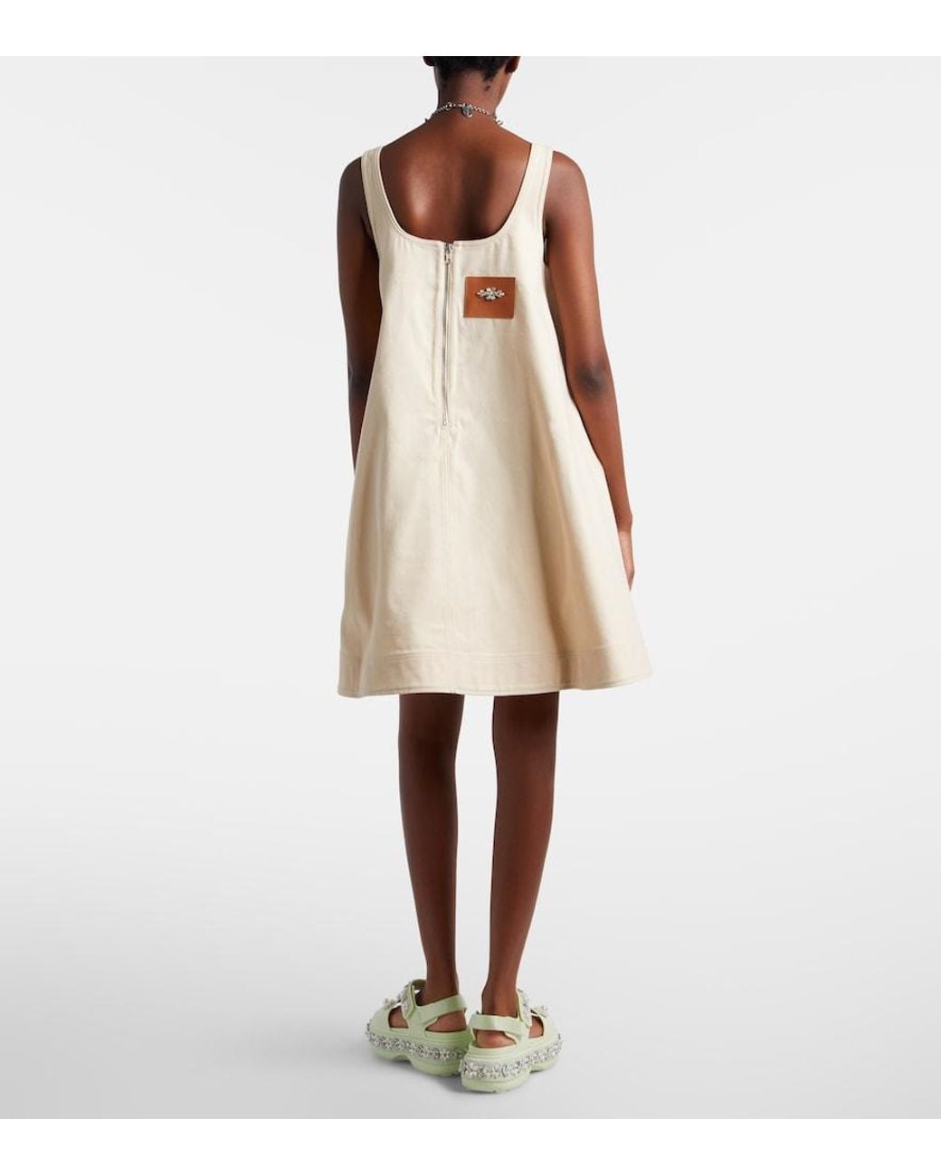 Simone Rocha Natural Embellished Cotton Minidress