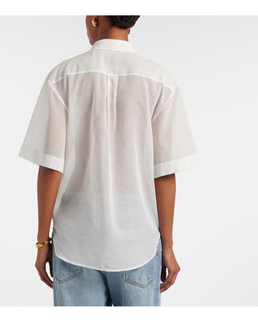 Rohe White Embroidered Cotton Muslin Top