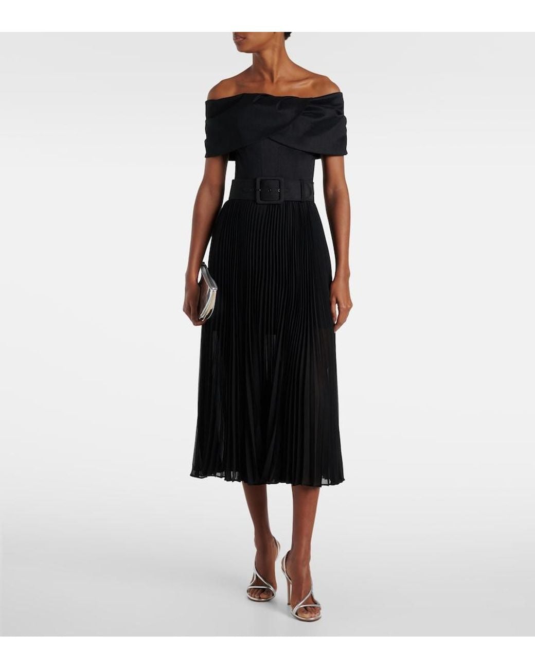 Rebecca Vallance Black Emelie Midi Dress