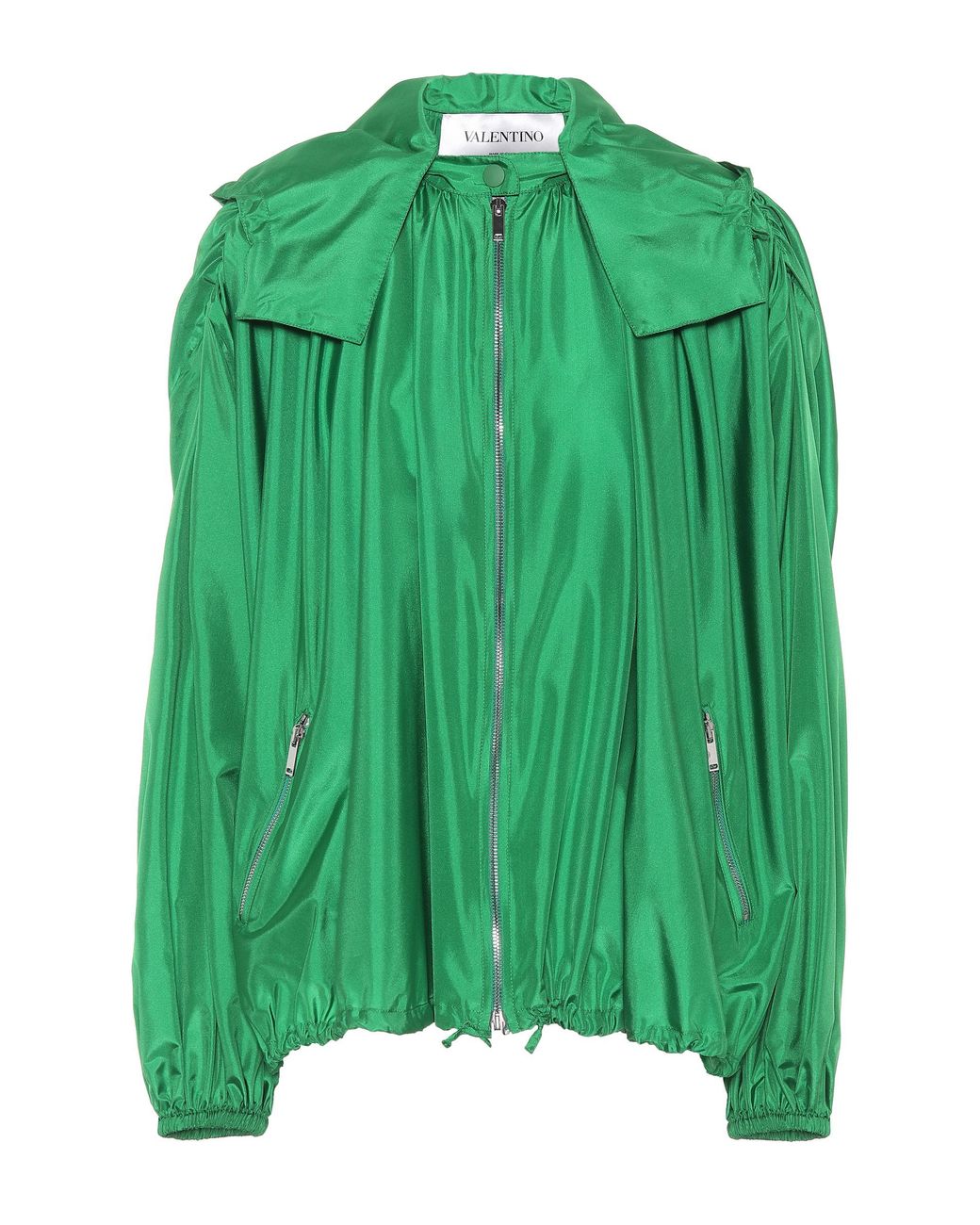Valentino Silk Hooded Jacket in Green - Lyst