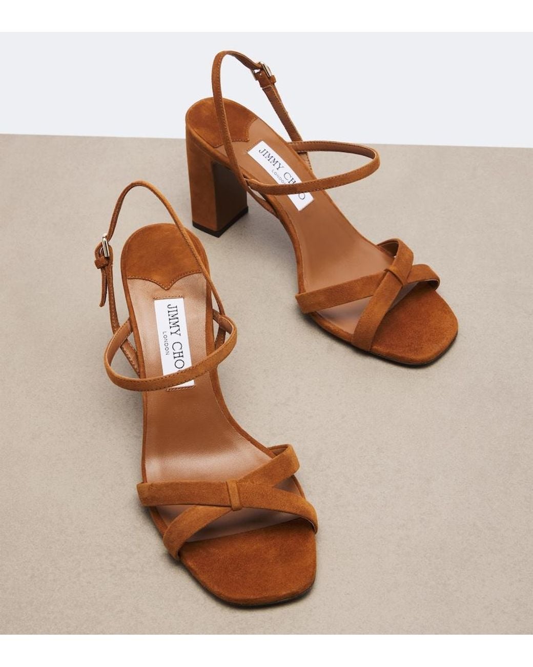 Jimmy Choo Brown Elsy Suede Slingback Sandals