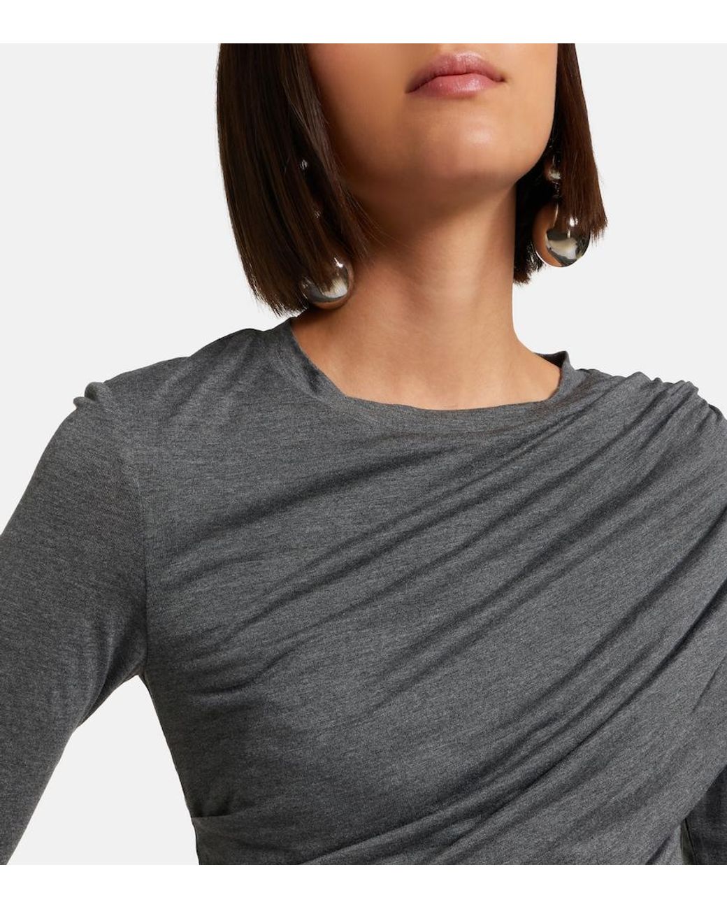 Isabel Marant Gray Dressi Draped Jersey Top