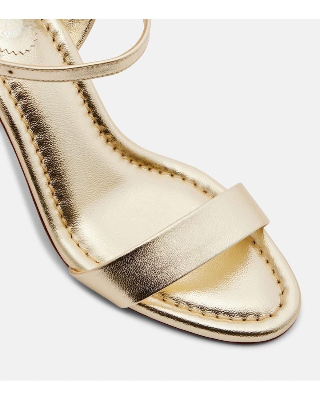 Christian Louboutin Miss Jane 85 Metallic Leather Sandals