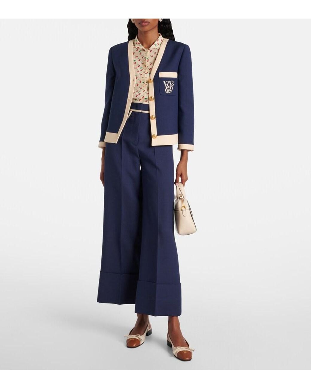 Valentino Blue Crepe Couture Jacket