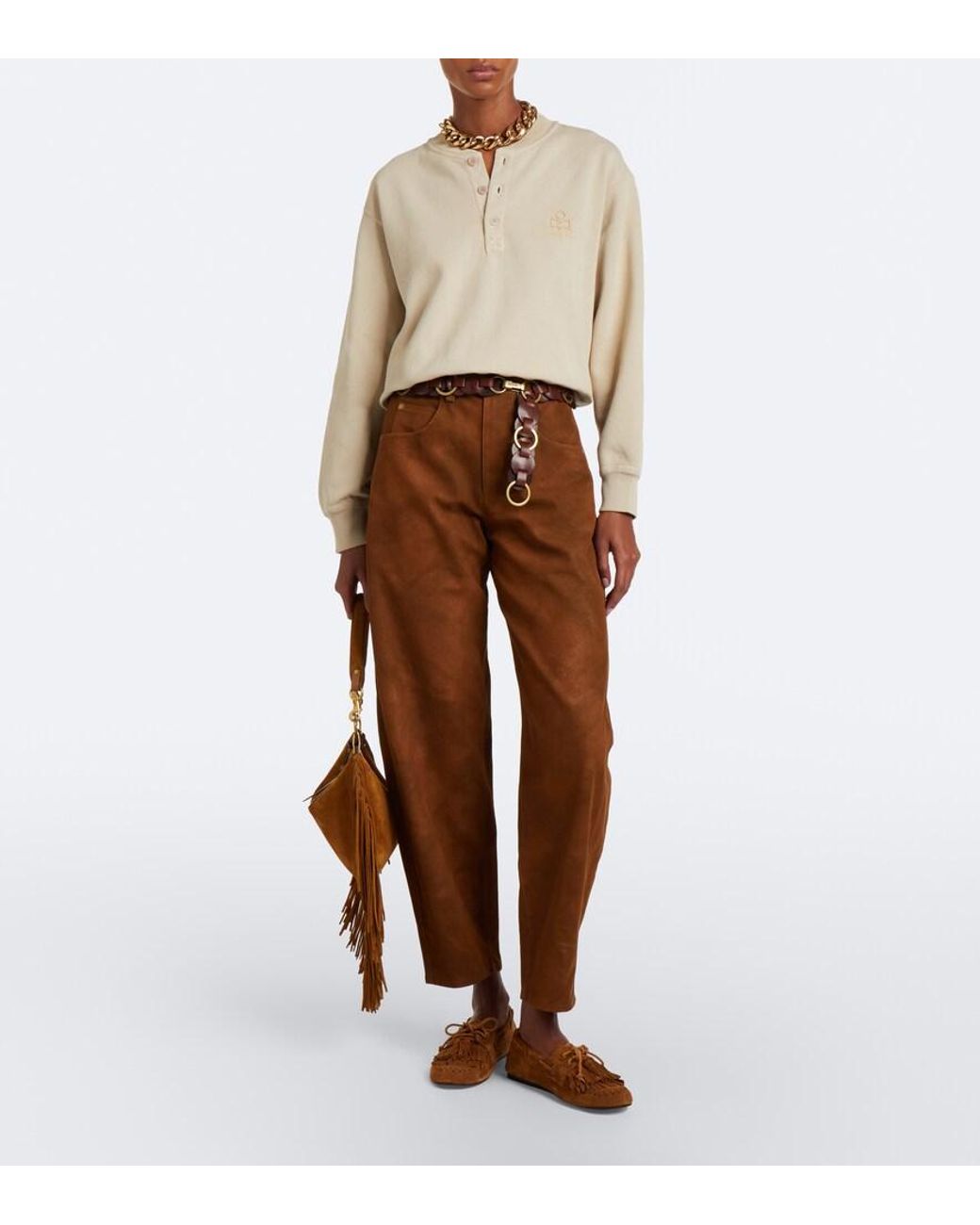Isabel Marant Natural Simony Cotton-Blend Jersey Sweatshirt
