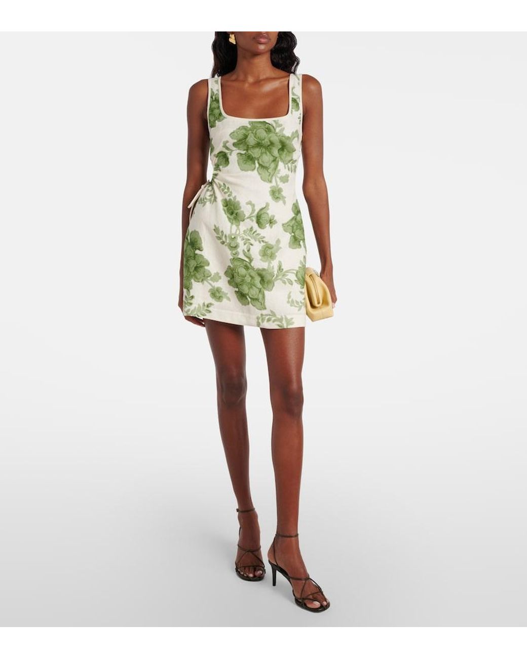 Sir Green Gardella Cutout Floral Linen Minidress
