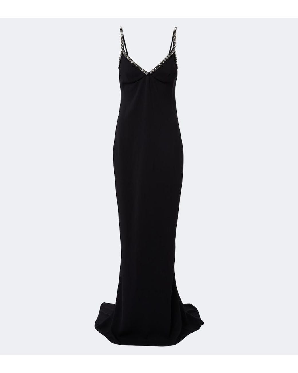 Stella McCartney Black Embellished Crepe Gown