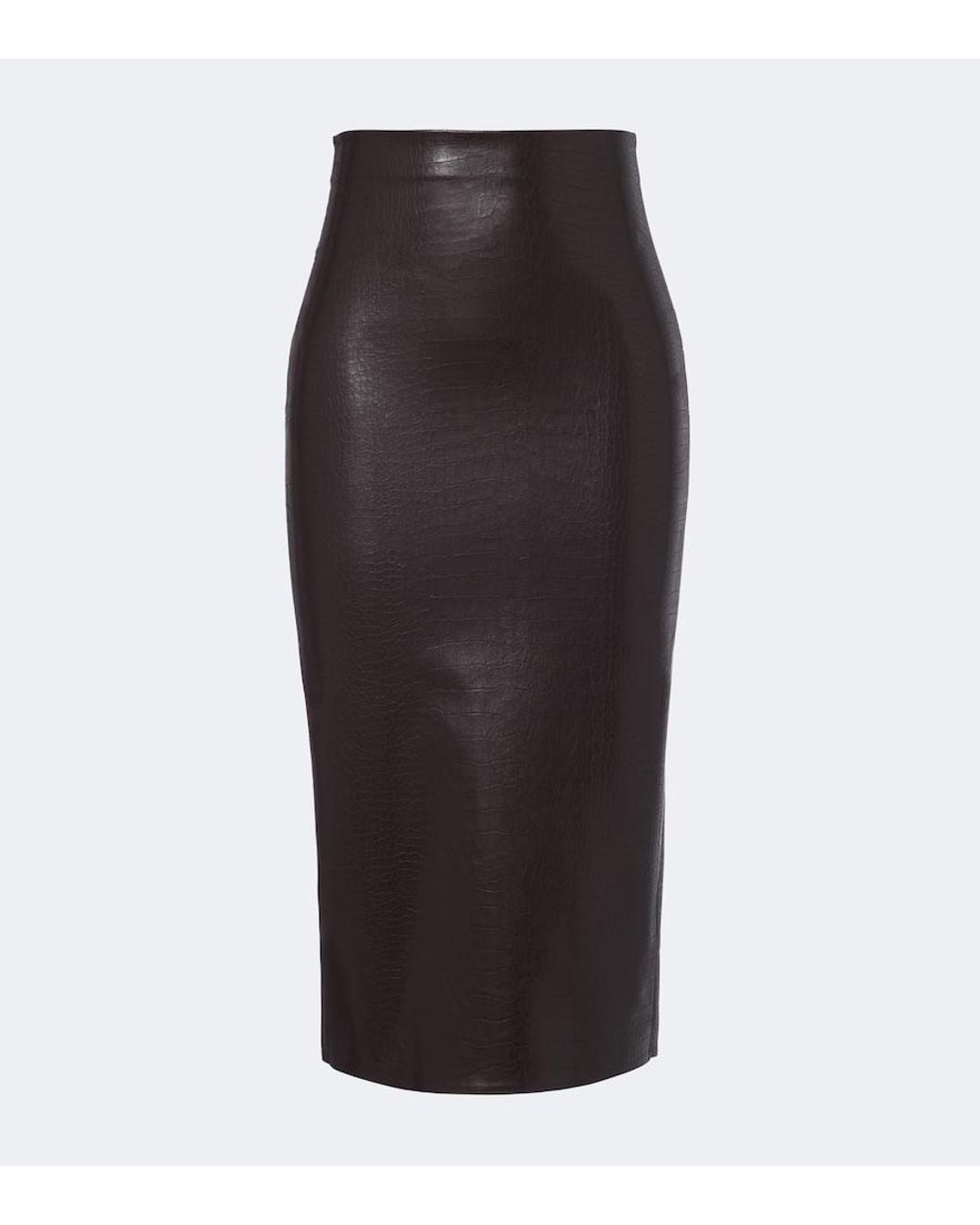 Wolford Black Croc-Effect Pencil Skirt