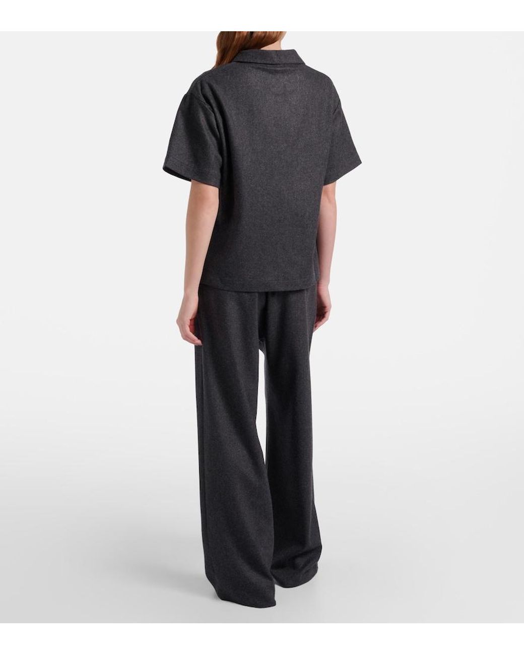Asceno Blue Austin Wool And Cashmere Wide-Leg Pants