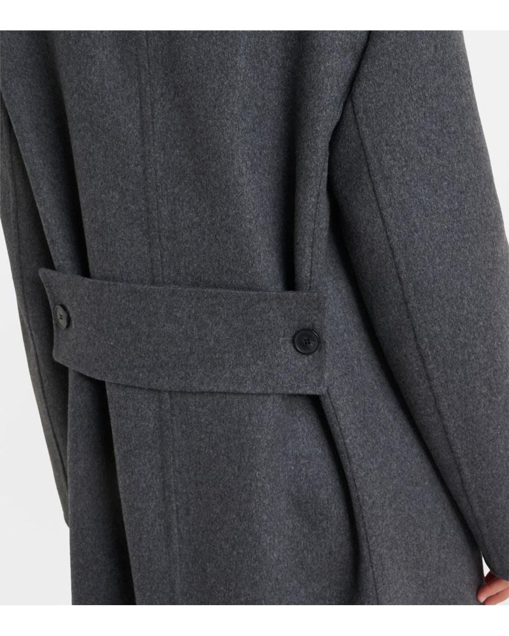 Victoria Beckham Black Double-Breasted Wool-Blend Coat