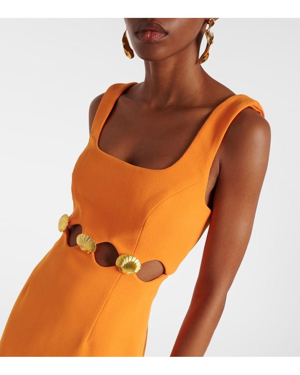 新作【Rebecca Vallance】Sirene cutout midi dress Rebecca Vallance Sirene Cutout Midi Dress in Orange | Lyst