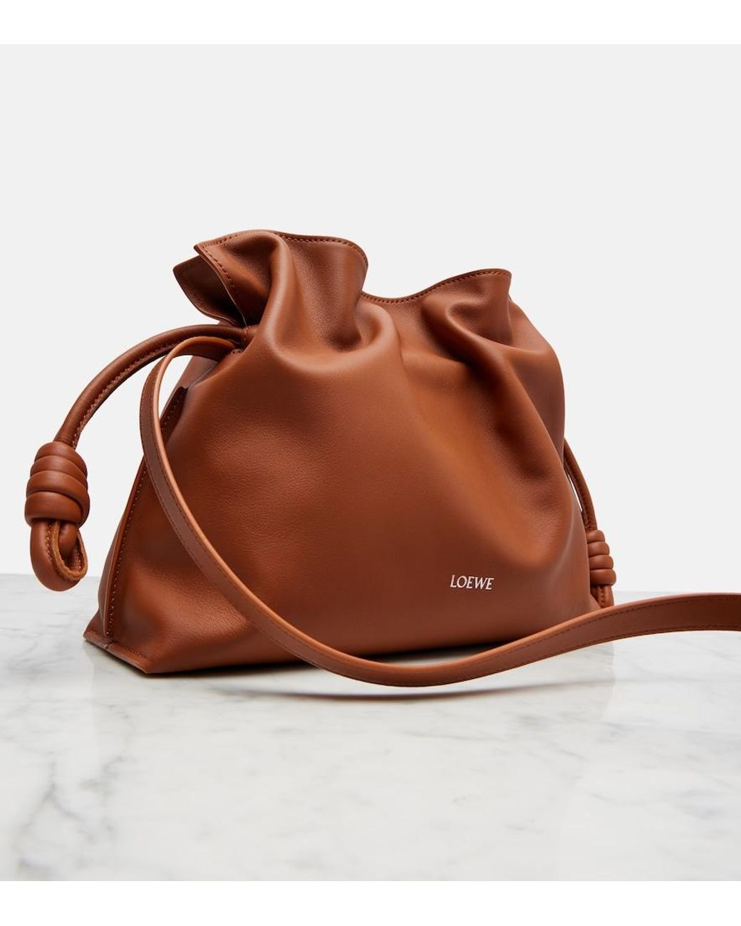 Loewe Brown Flamenco Medium Leather Clutch