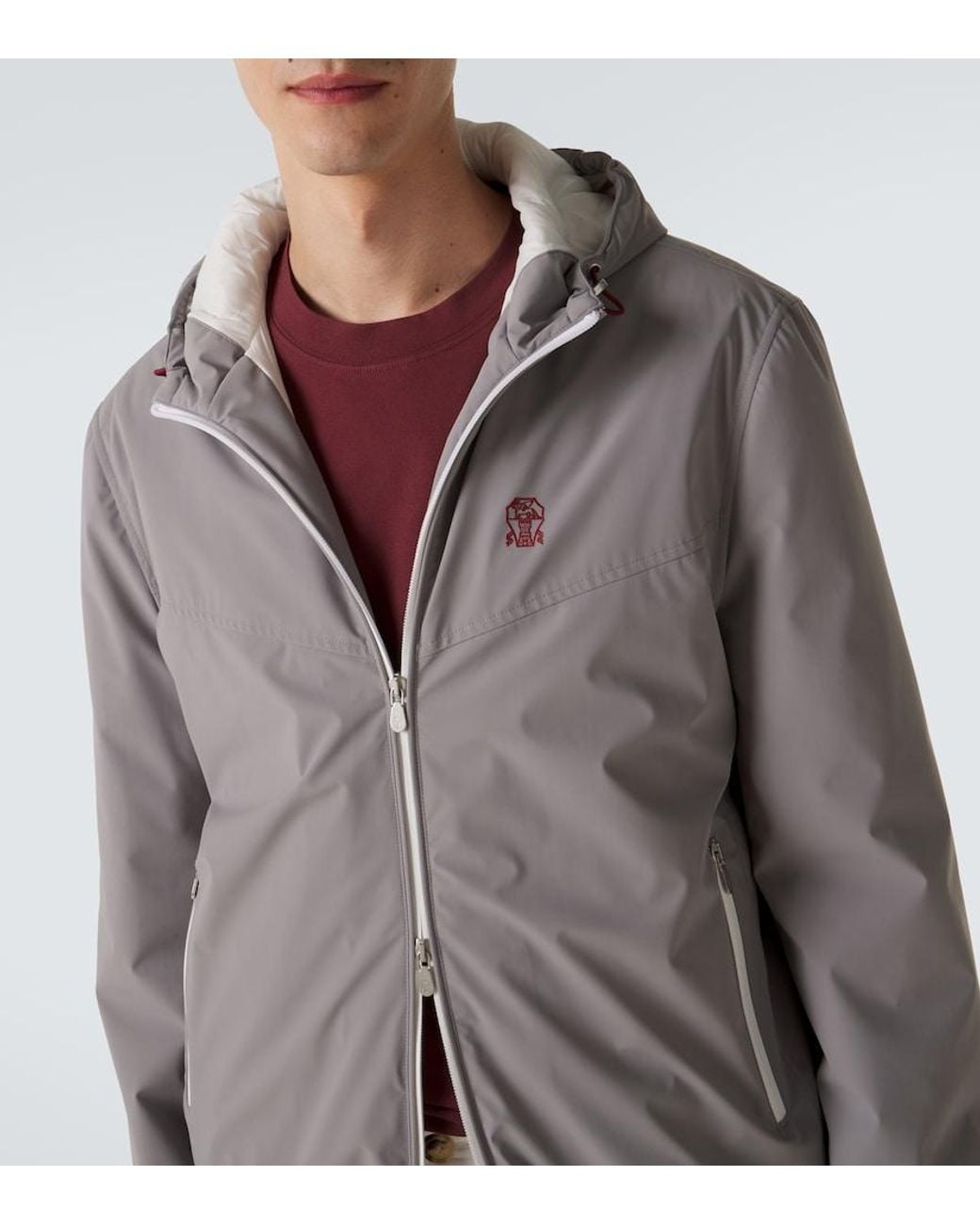 Brunello Cucinelli Purple Technical Puffer Jacket for men