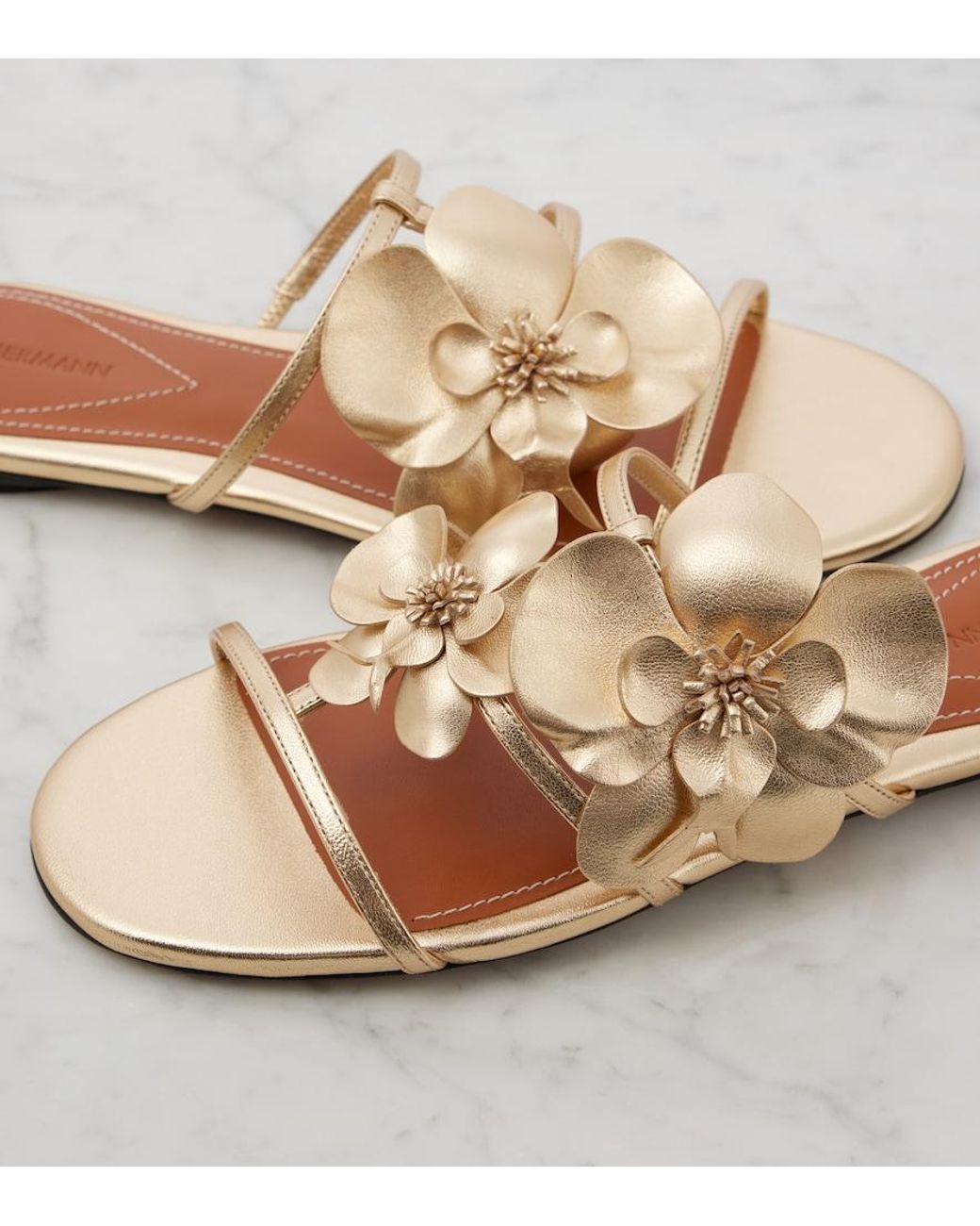 Zimmermann Natural Orchid Metallic Leather Sandals