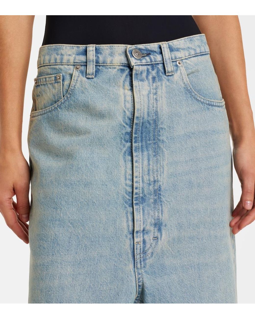 Maison Margiela Blue Frayed Straight Jeans