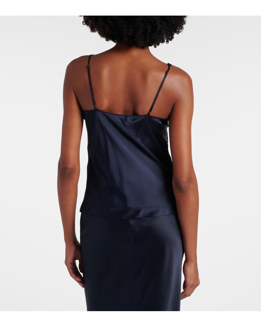 Dorothee Schumacher Blue Sense Of Shine Silk-Blend Satin Top