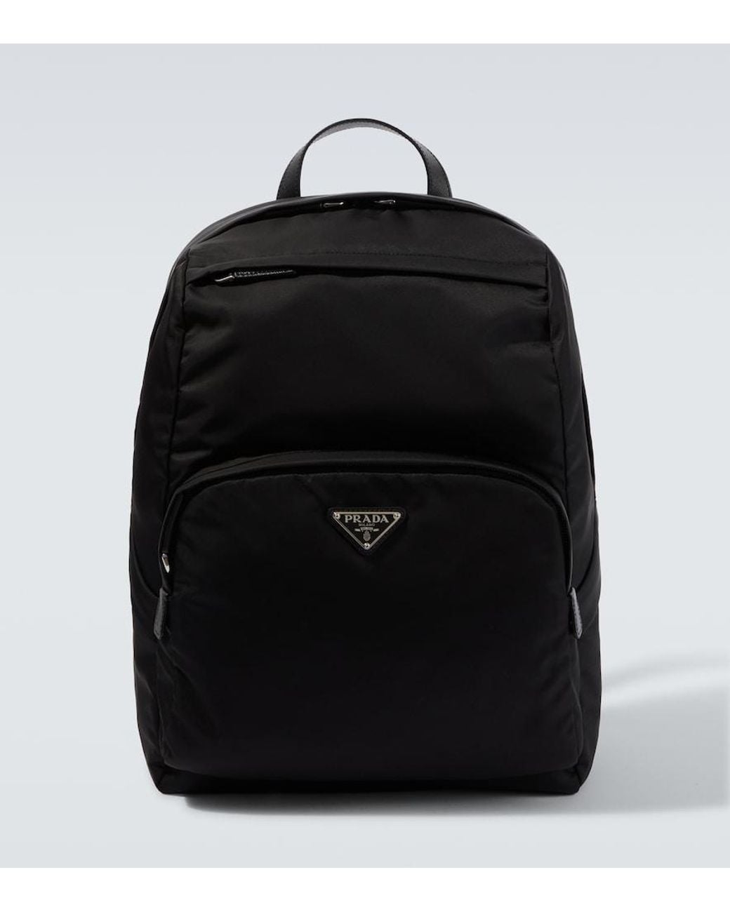 Prada Black Re-Nylon Logo Backpack for men
