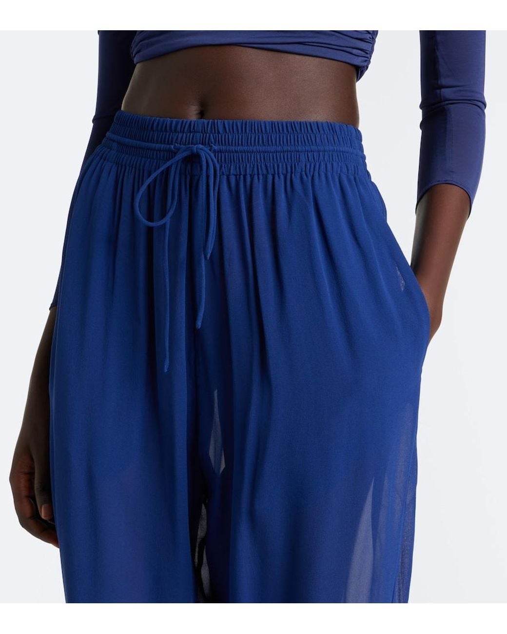 Christopher Esber Blue Bennett Silk Balloon Pants