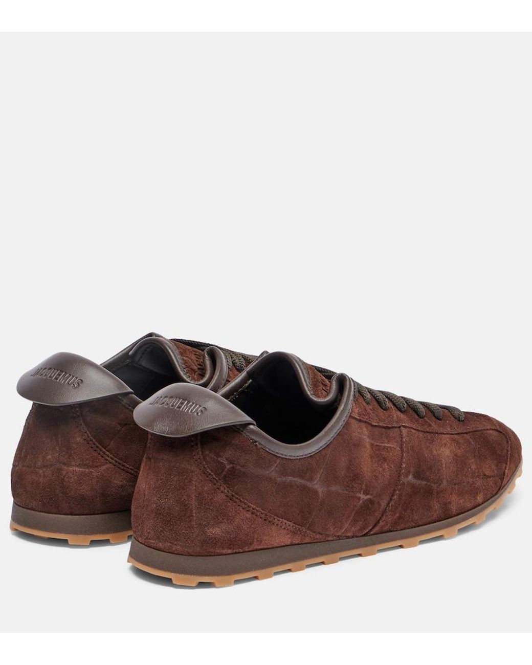 Jacquemus Brown Tennis Croc-Effect Suede Sneakers