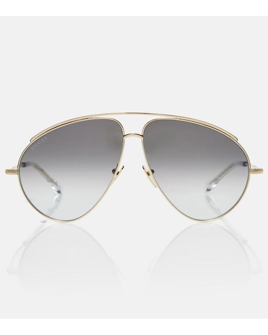 Gucci Gray Logo Aviator Sunglasses