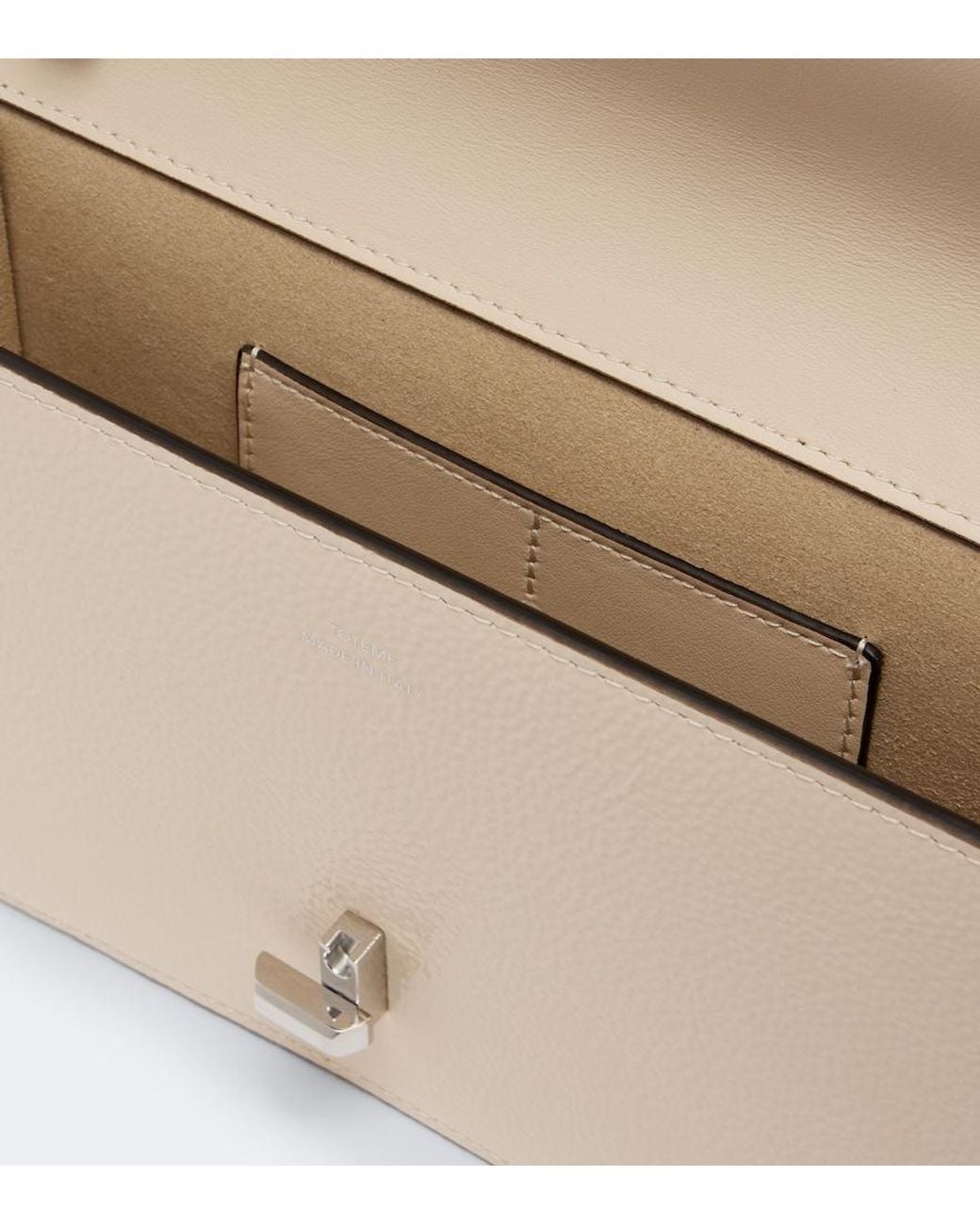 Totême  Natural T-Lock Patent Leather Crossbody Bag