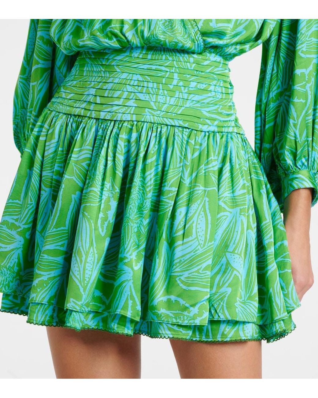 Poupette Green Colleen Printed Minidress