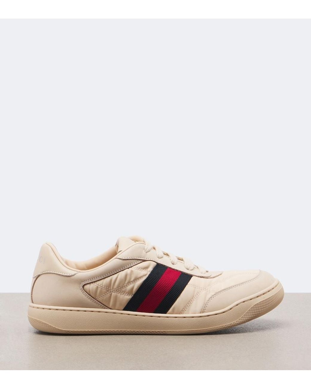 Gucci Pink Screener Web Stripe Sneakers