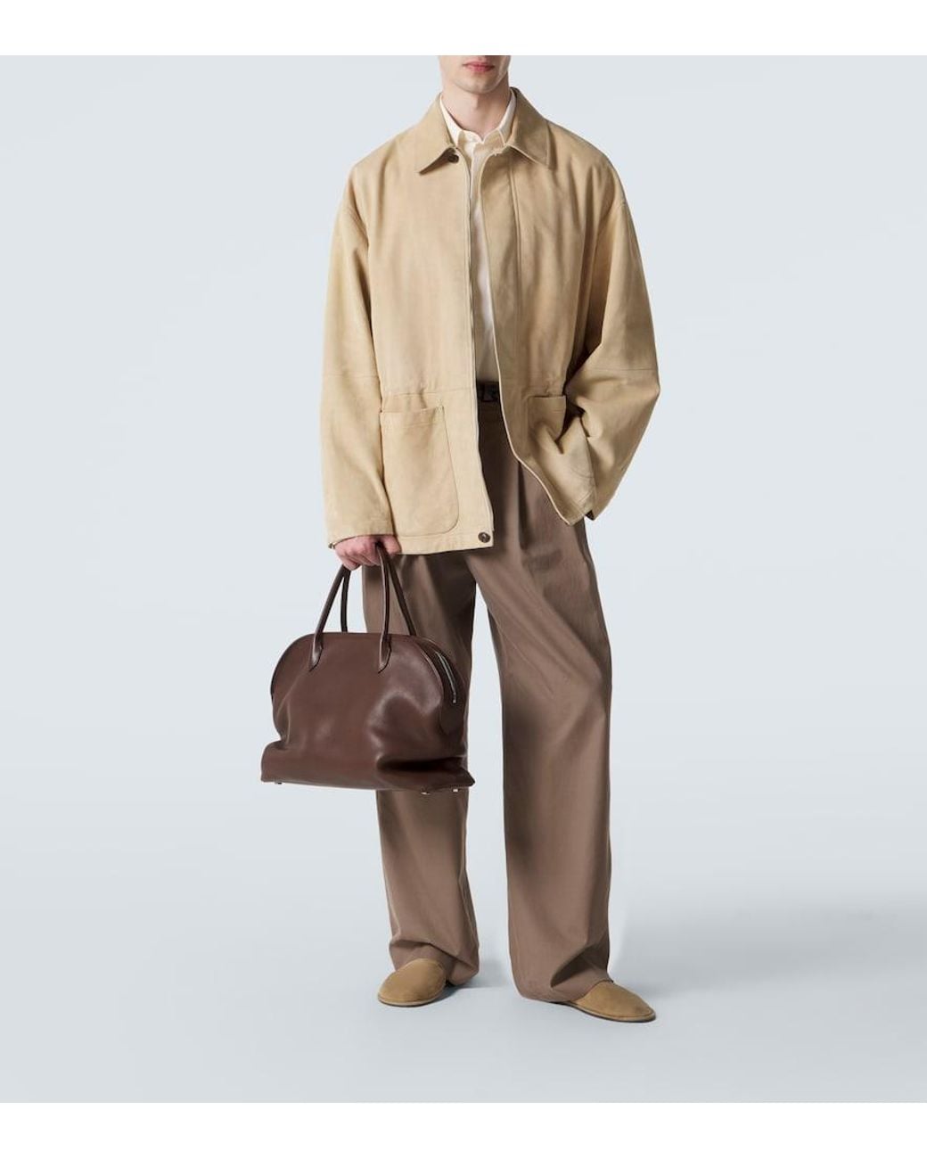The Row Brown Agnes 16 Leather Top-Handle Bag for men