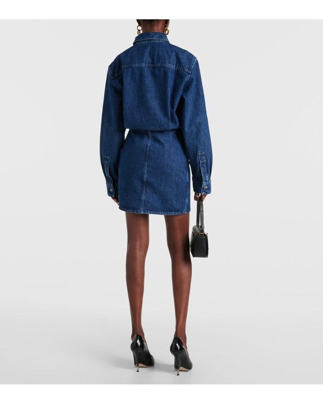 Off-White c/o Virgil Abloh Blue Asymmetric Denim Shirt Dress