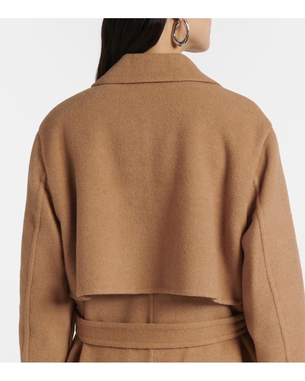Vince Natural Belted Double-Breasted Wool Coat