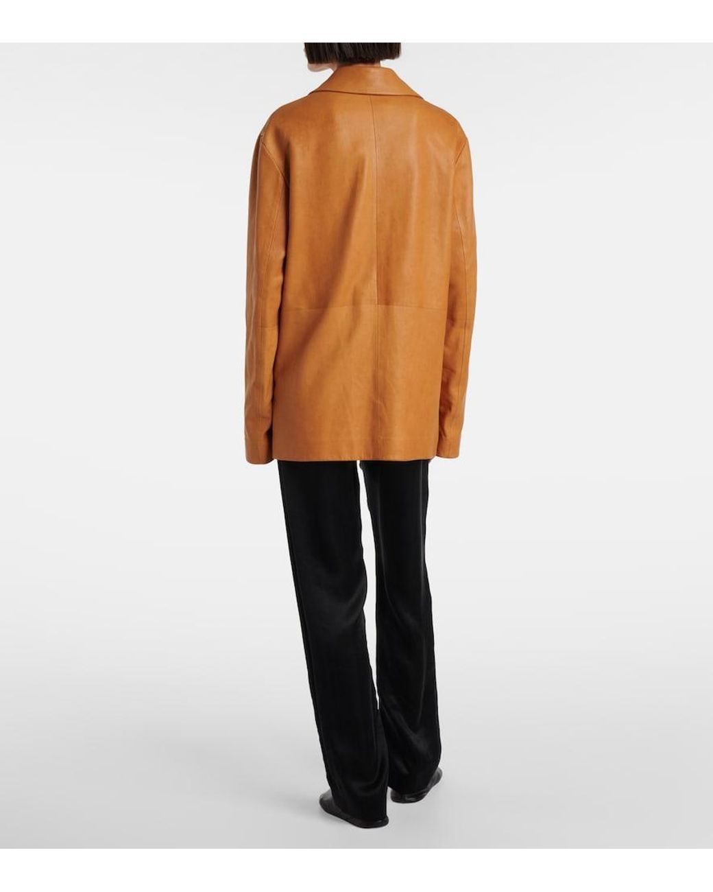 The Row Brown Fabian Leather Jacket