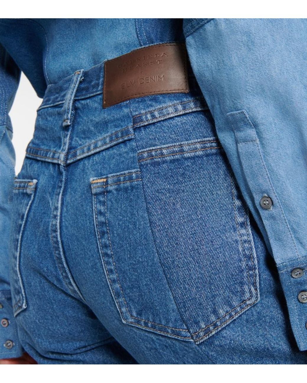 Gabriela Hearst Blue Foster Patchwork Flared Jeans