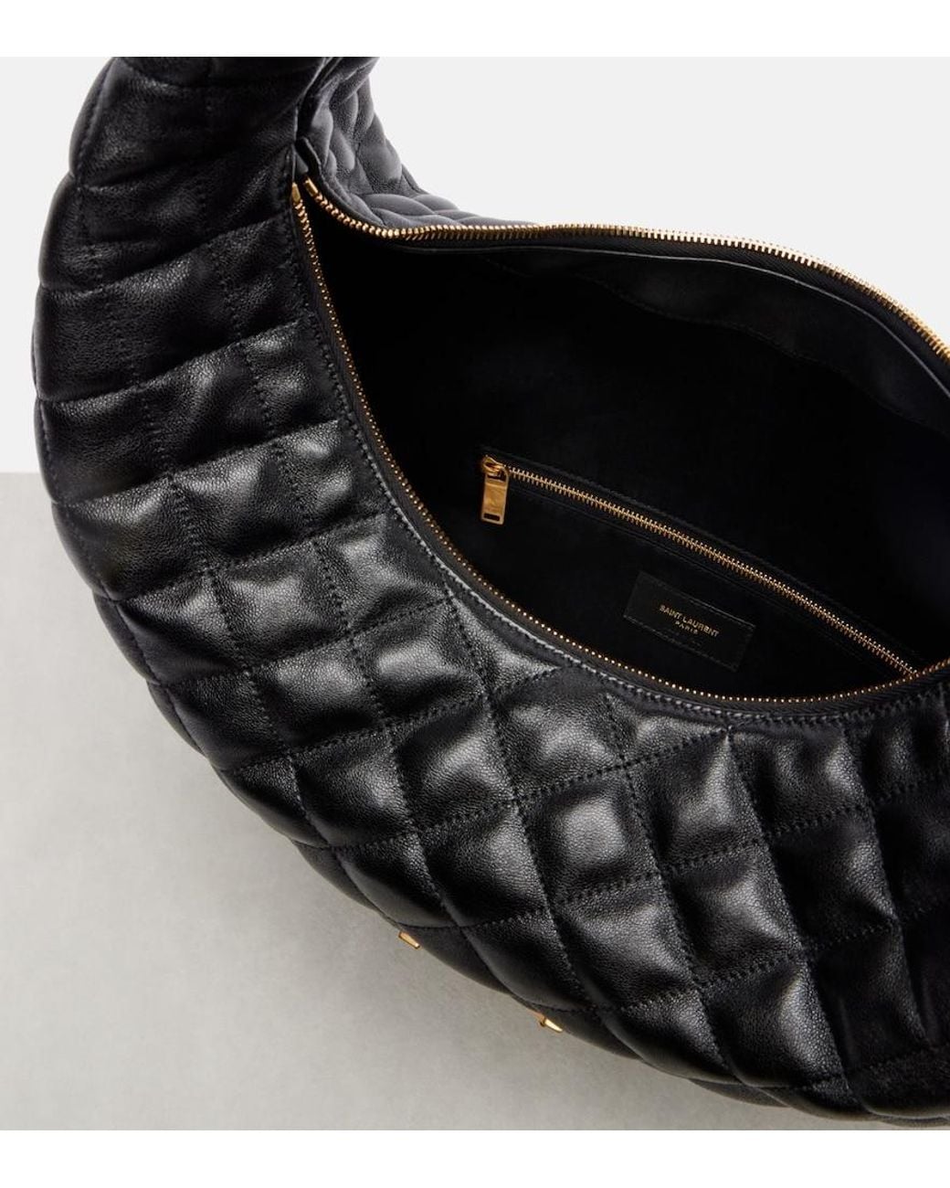 Saint Laurent Black Icare Medium Quilted Leather Shoulder Bag