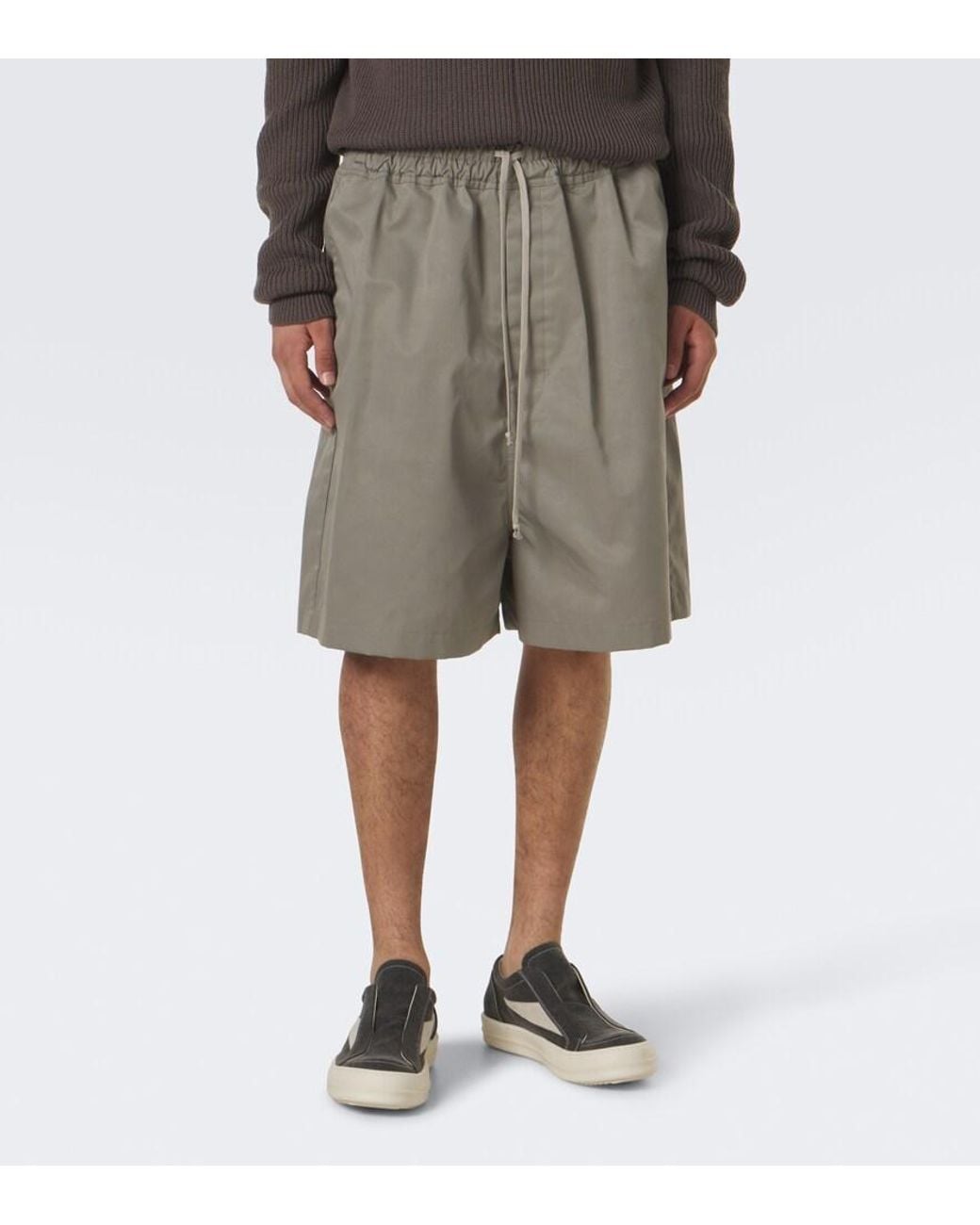 Rick Owens Gray Faun Faille Bermuda Shorts for men