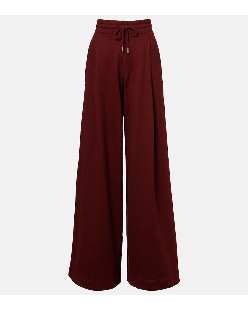 Dries Van Noten Red Cotton Jersey Sweatpants