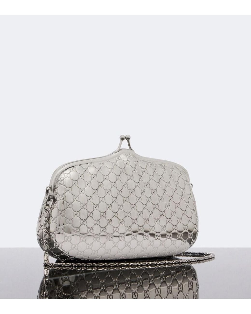 Gucci White Gg Mini Clutch
