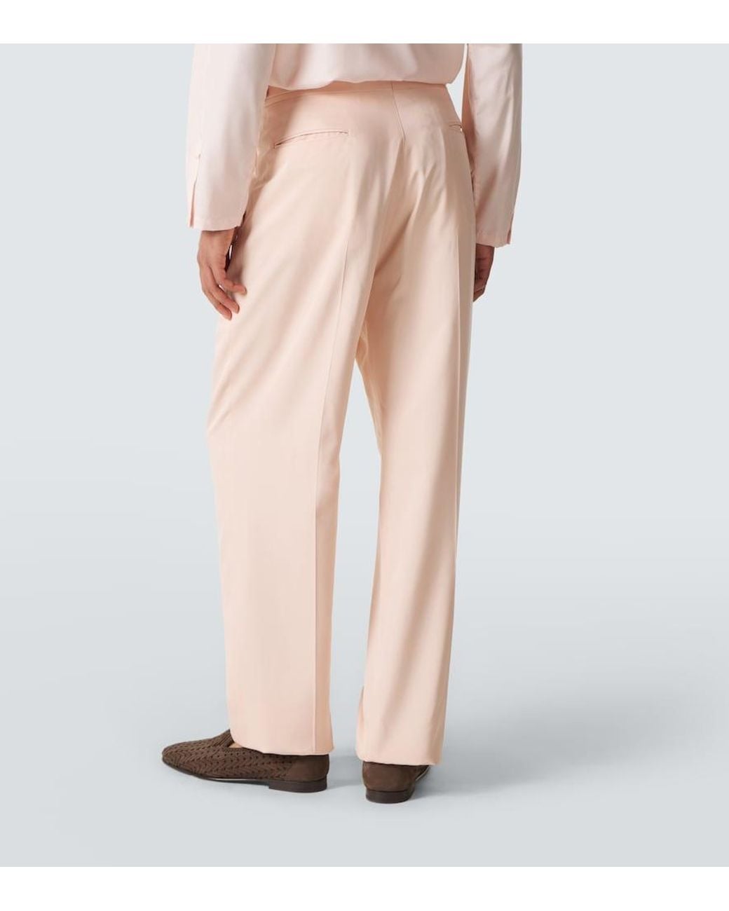 Umit Benan Natural Johnny Silk Suit Pants for men