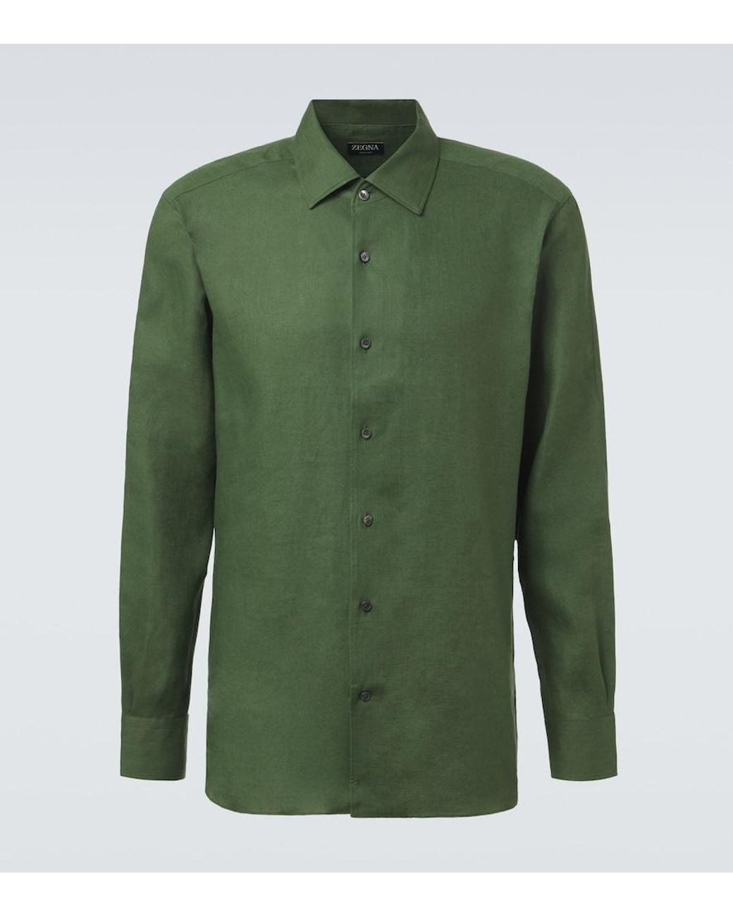 Zegna Green Linen Shirt for men