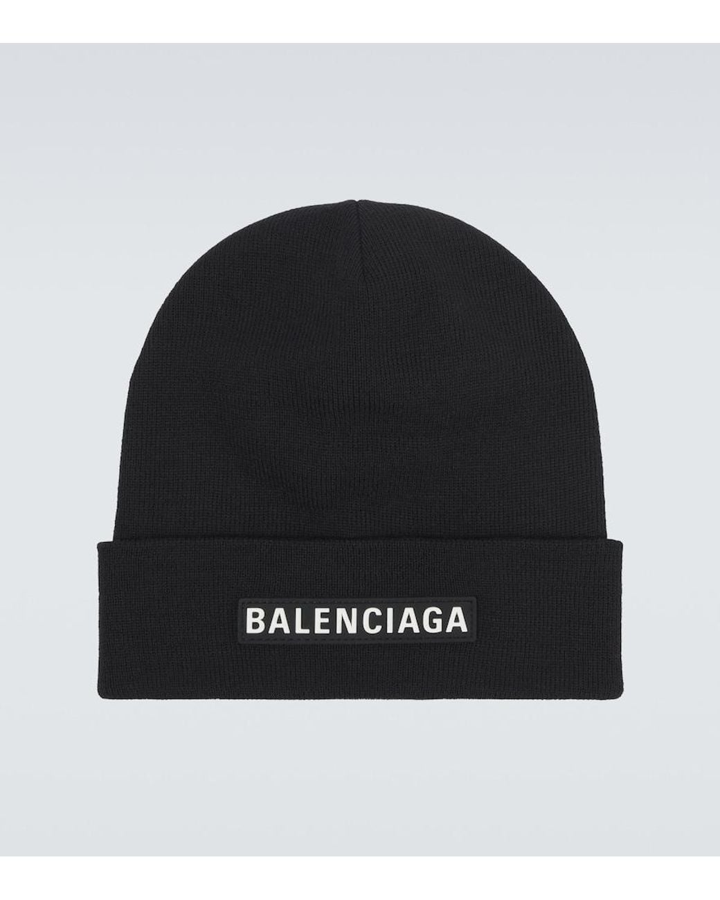 Balenciaga Black Wool-Blend Beanie for men
