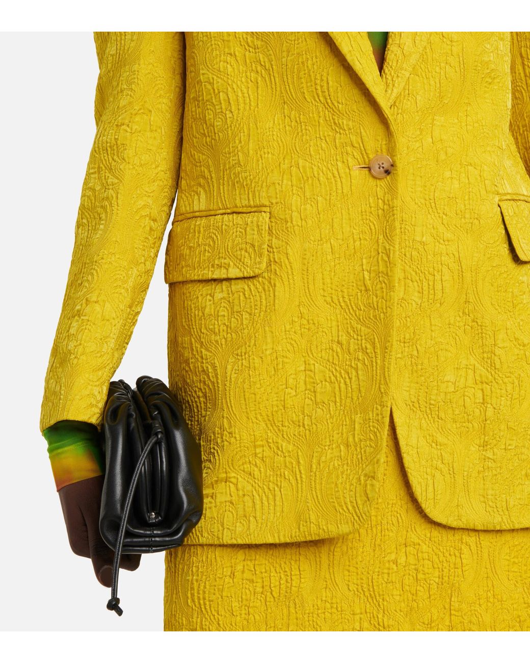 sport coats and suit jackets Womens Clothing Jackets Blazers Dries Van Noten Jacquard Blazer in Yellow 