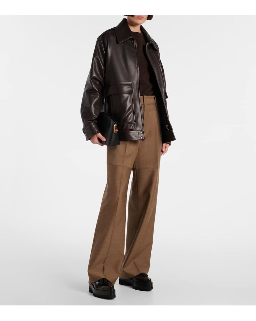 【VICTORIA BECKHAM】 Embellished leather platform loafers Victoria Beckham Embellished Leather Platform Loafers in