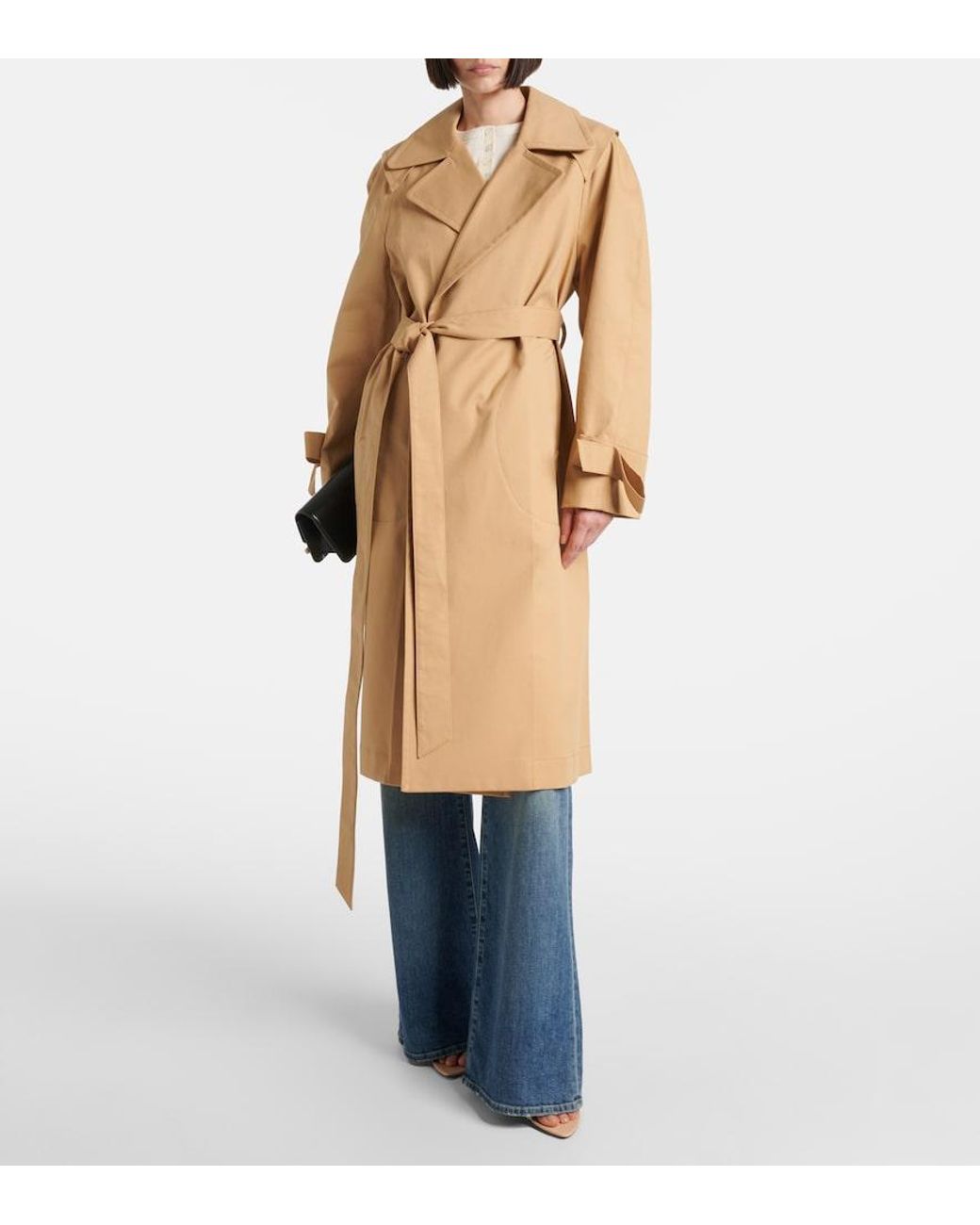 Victoria Beckham Natural Cotton Trench Coat
