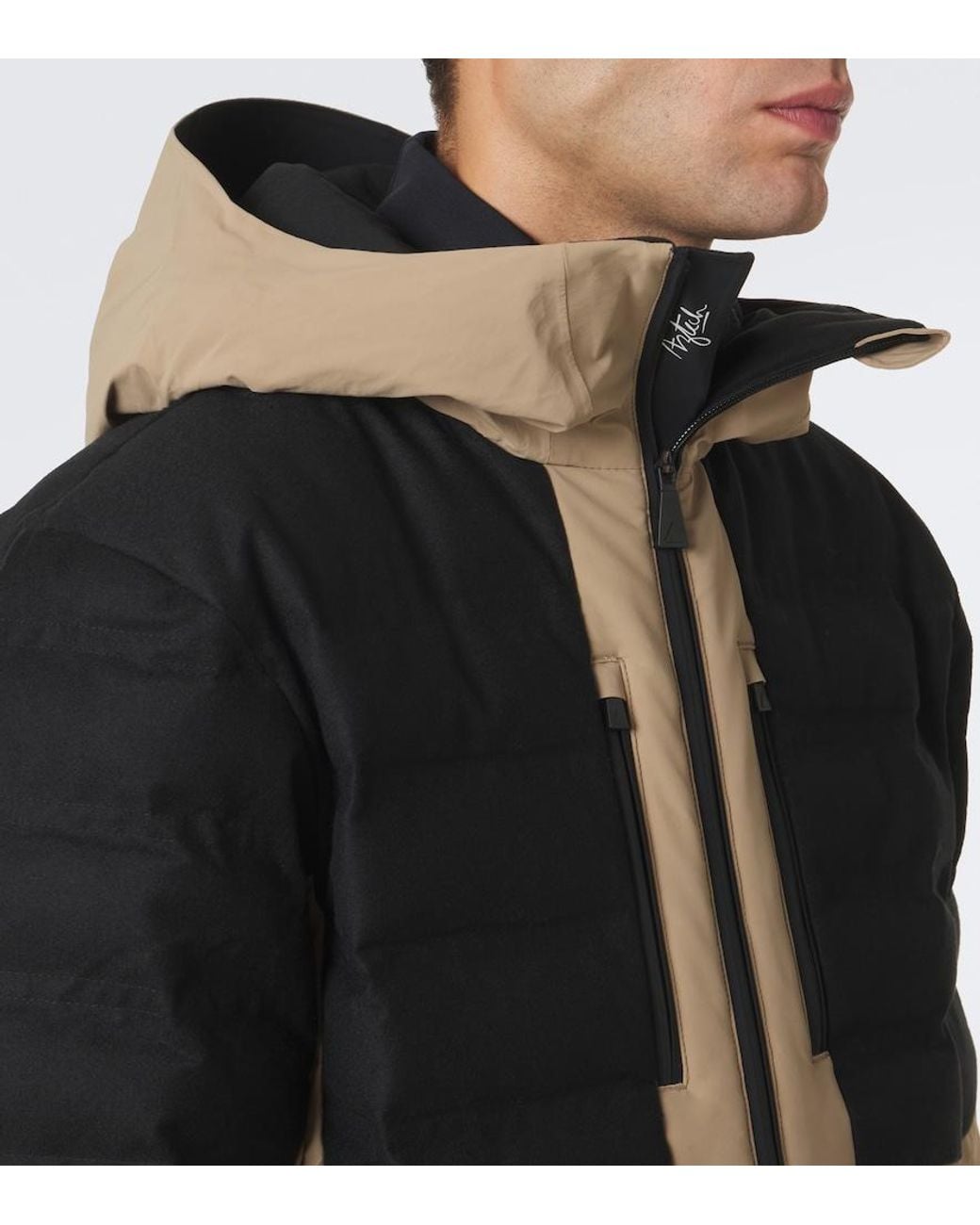 Aztech Mountain Black Pyramid Hooded Ski Jacket for men