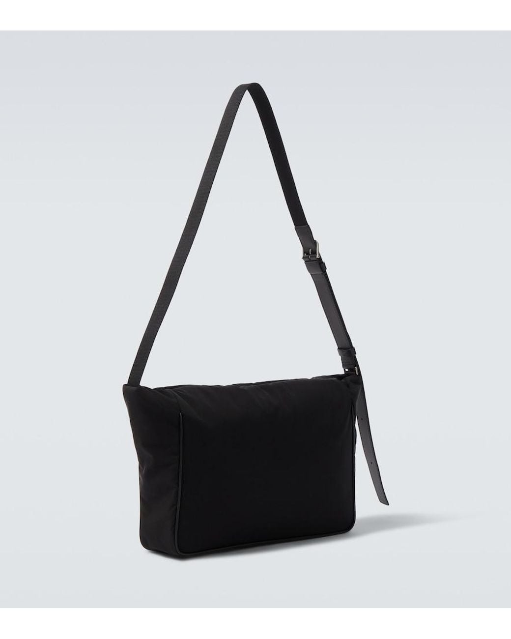 The Row Black Lloyd Leather-Trimmed Shoulder Bag for men