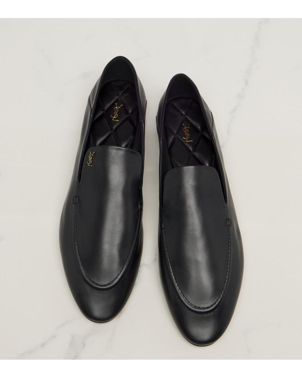 Saint Laurent Black Alain Convertible Leather Loafers