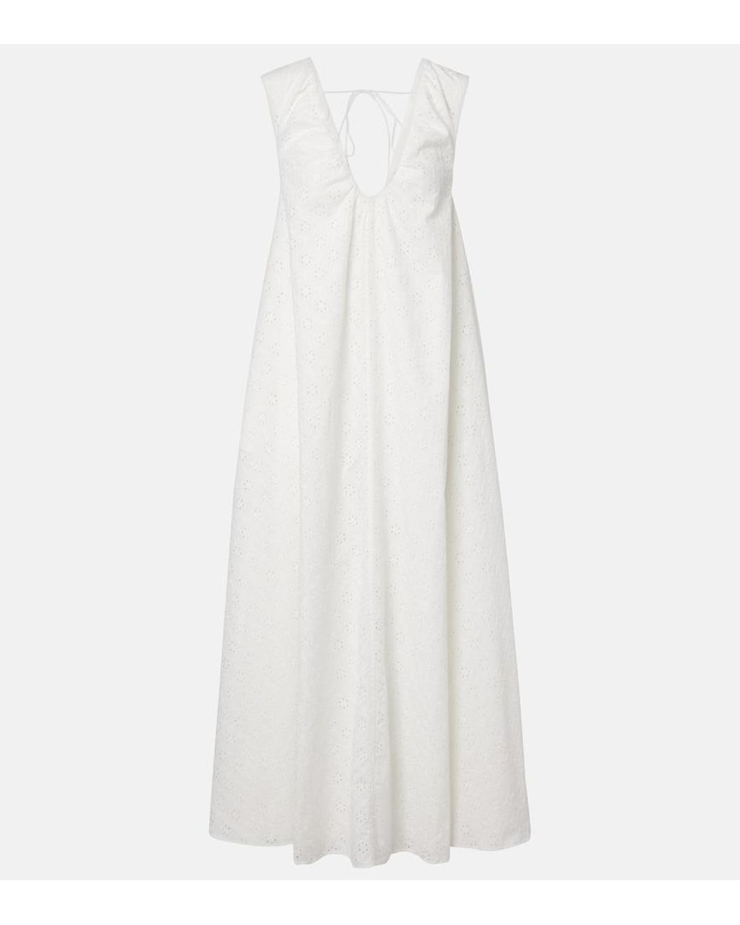 Faithfull The Brand White Juana Broiderie Anglaise Maxi Dress
